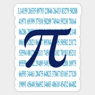 Dark Blue Pi And Light Blue Numbers Sticker